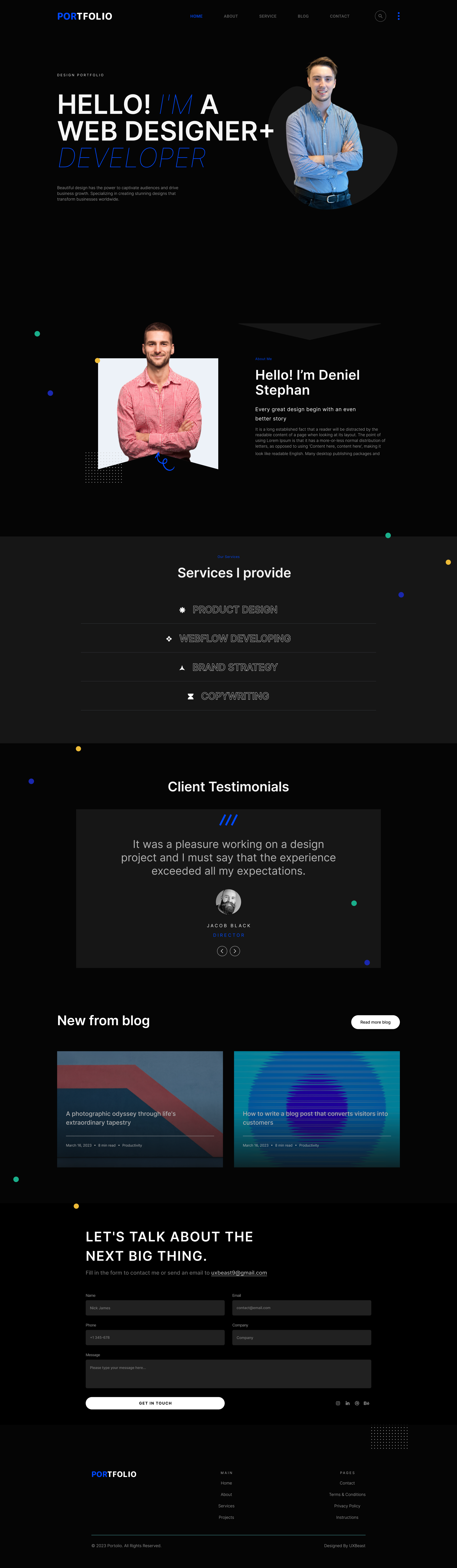 Personal Portfolio Landing Page Design