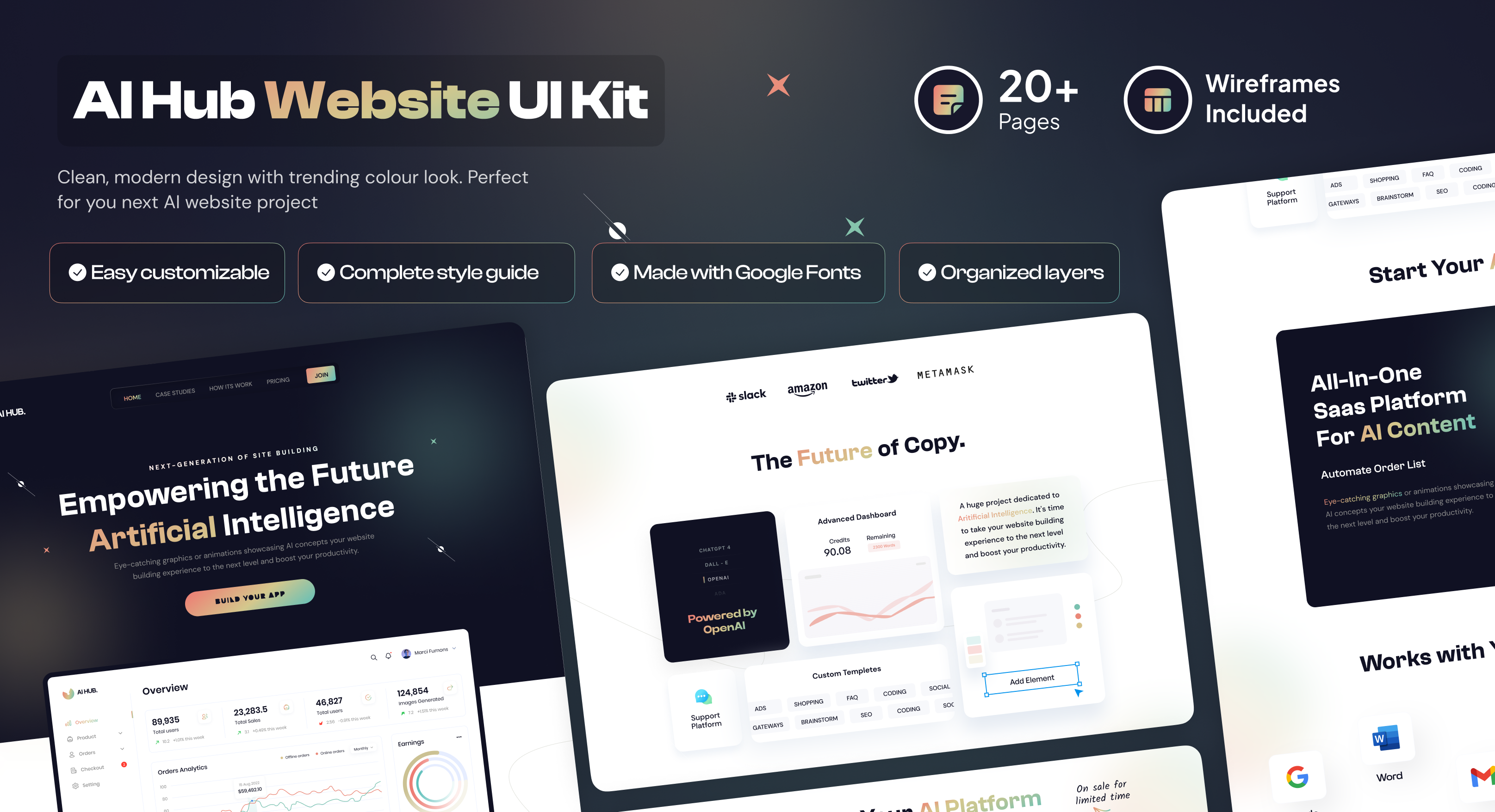 Ai Hub Website Design and wireframe