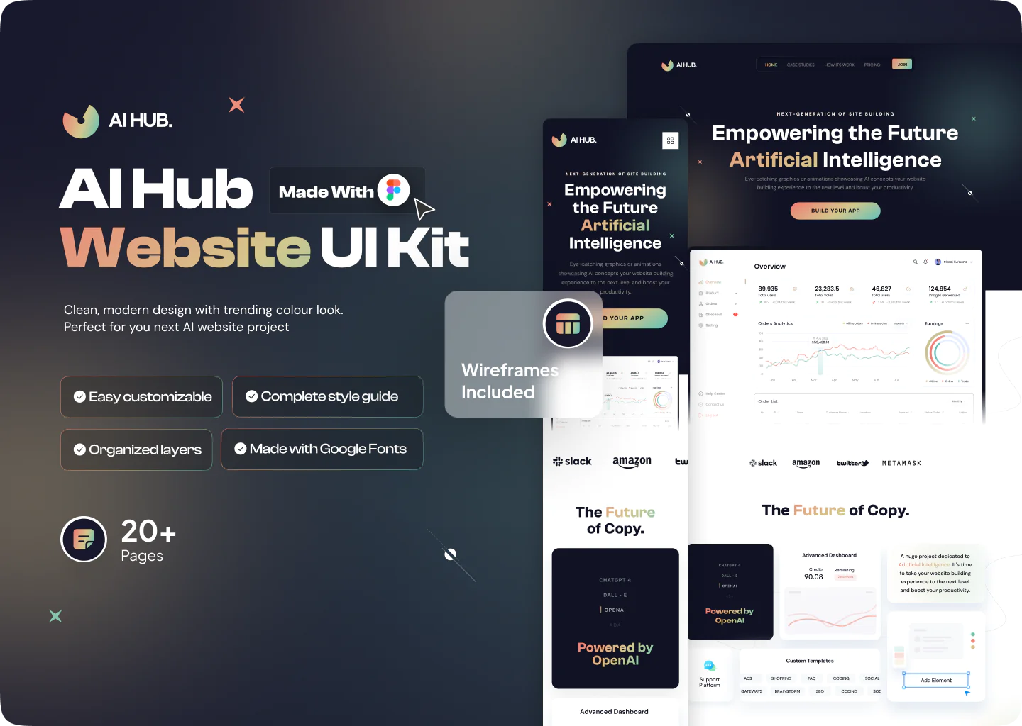 Ai Hub Website Design and wireframe