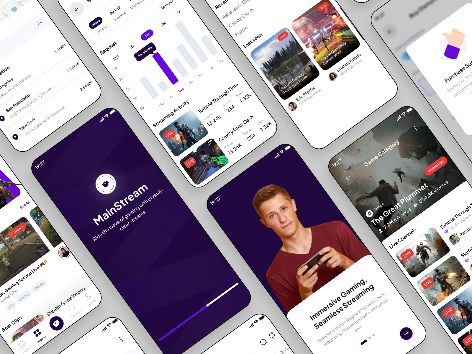 Game Streaming Mobile app Design