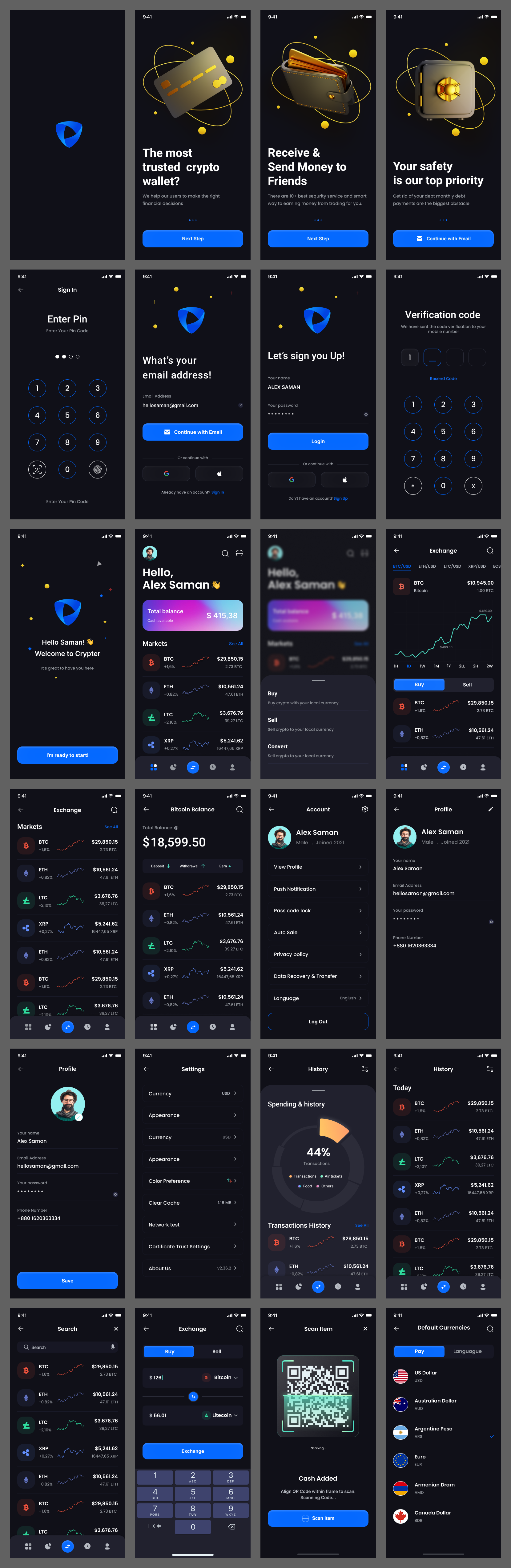 Crypto wallet app uikit
