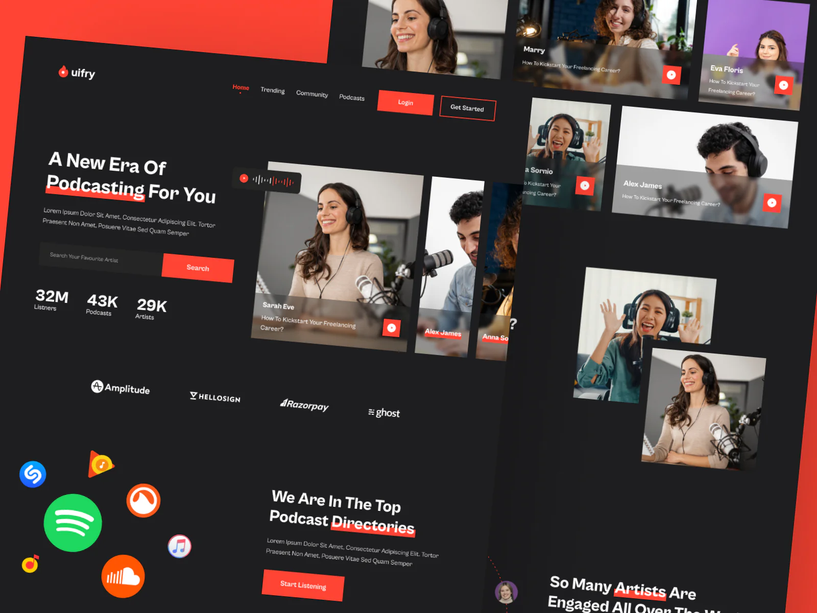 Podcast landing page