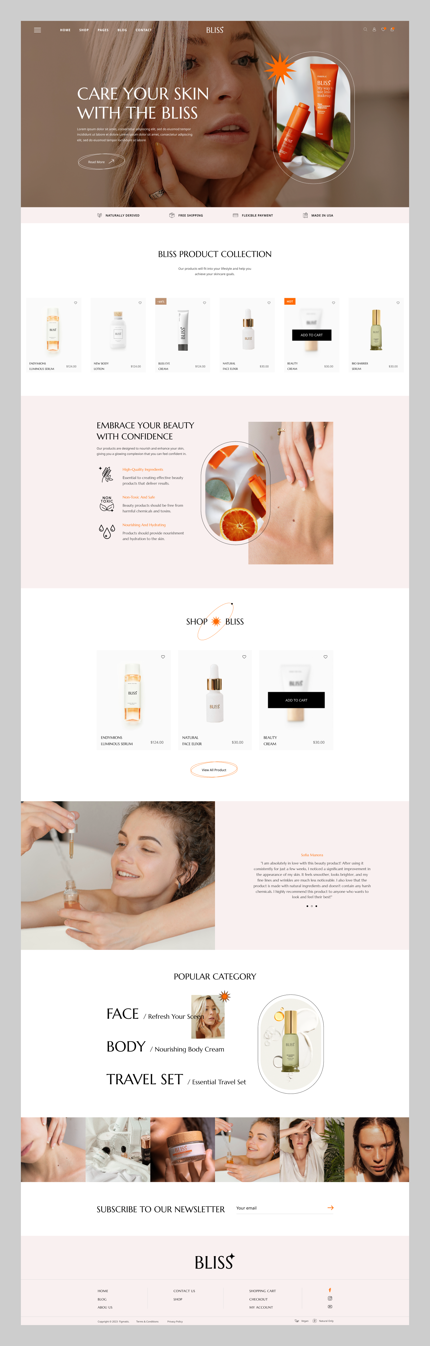 Bliss – Skincare Ecommerce Landing page