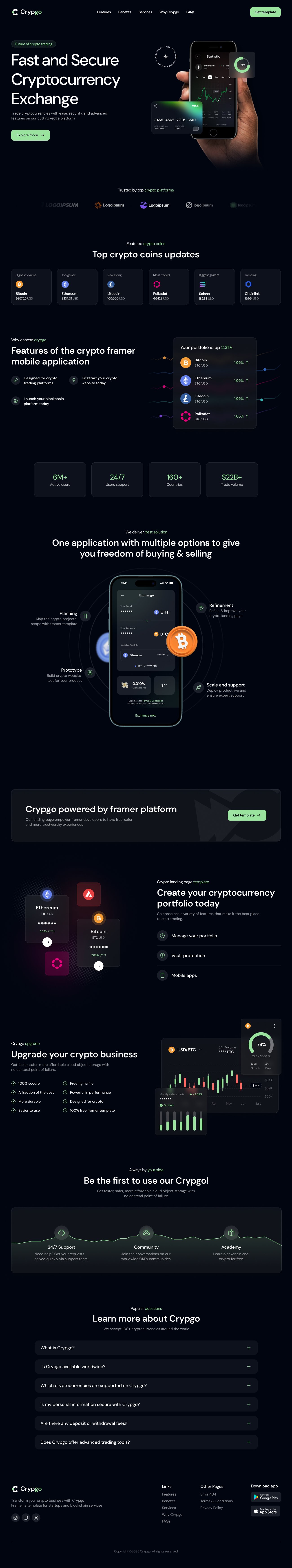 Crypto landing page