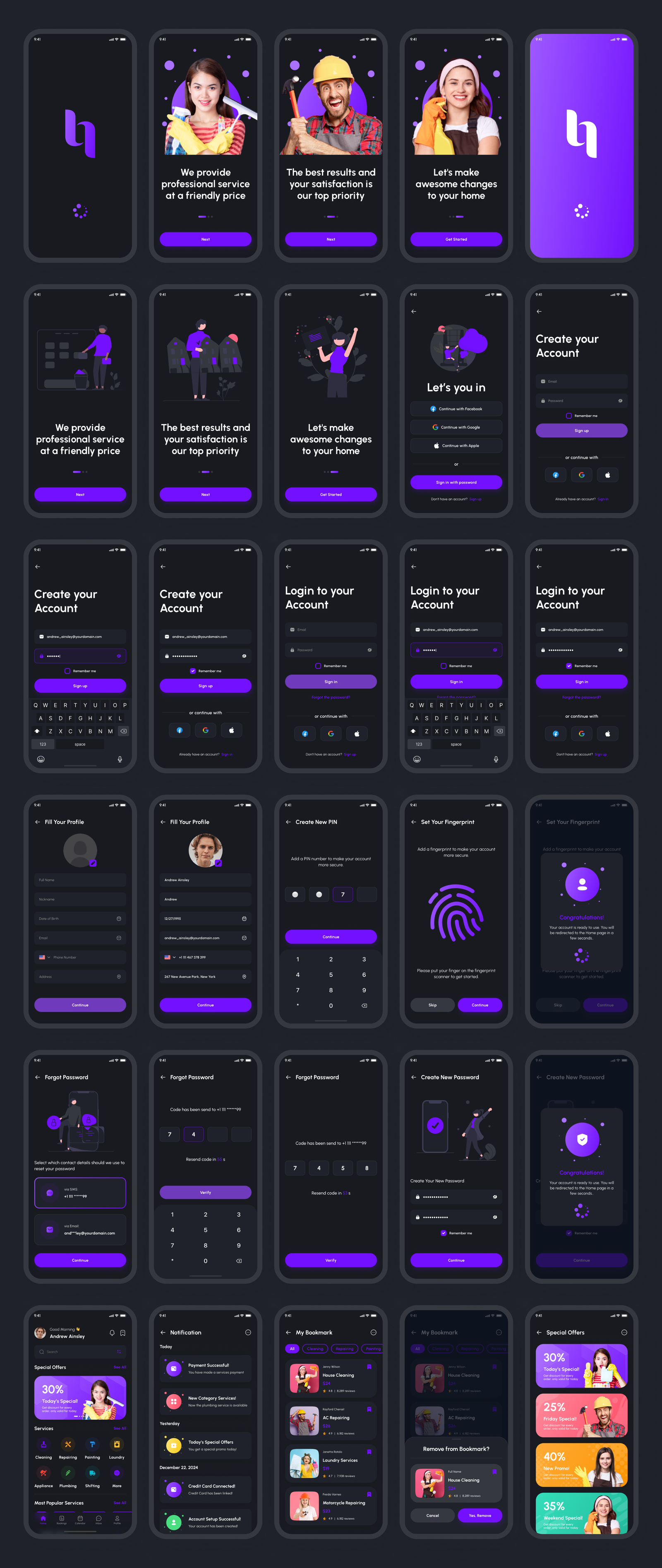 Hamo – Smart & Stylish Home Service App UI Kit