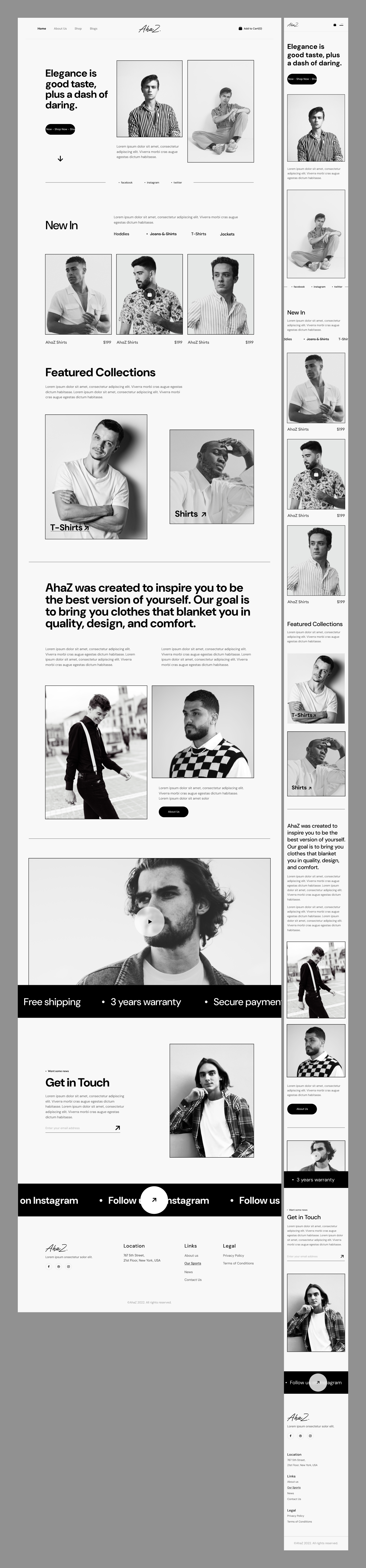 AhaZ – Minimal Fashion E-Commerce Landing page