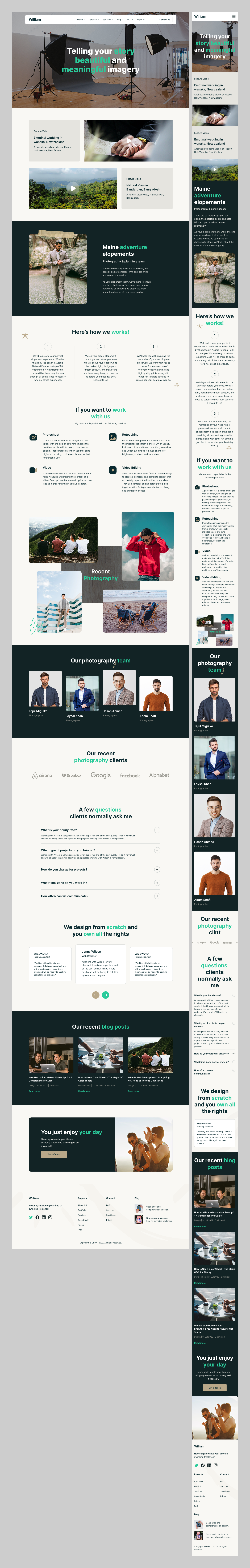 Photography & Videography landing page