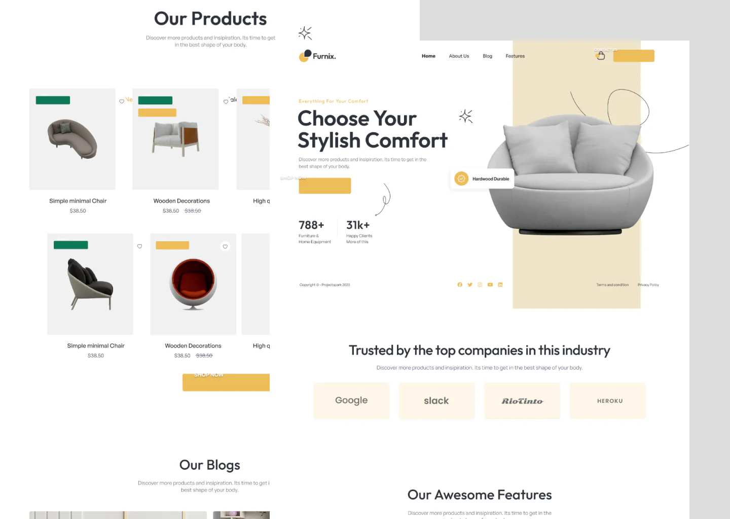 Furnix – Modern Furniture E-commerce UI Kit
