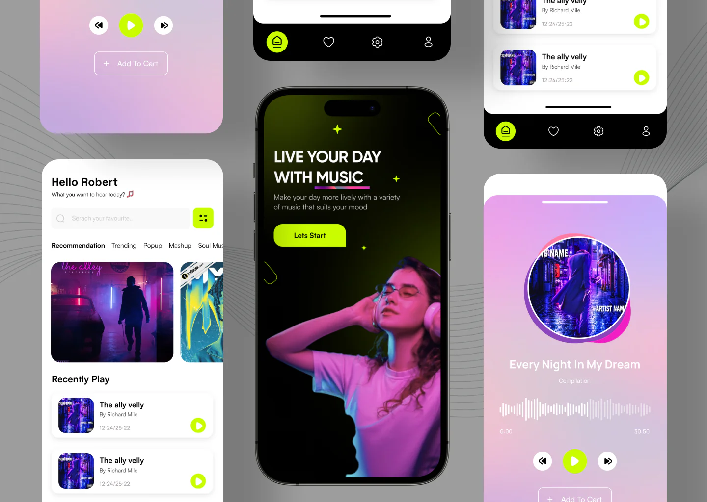 Modern Music Streaming App UI Kit