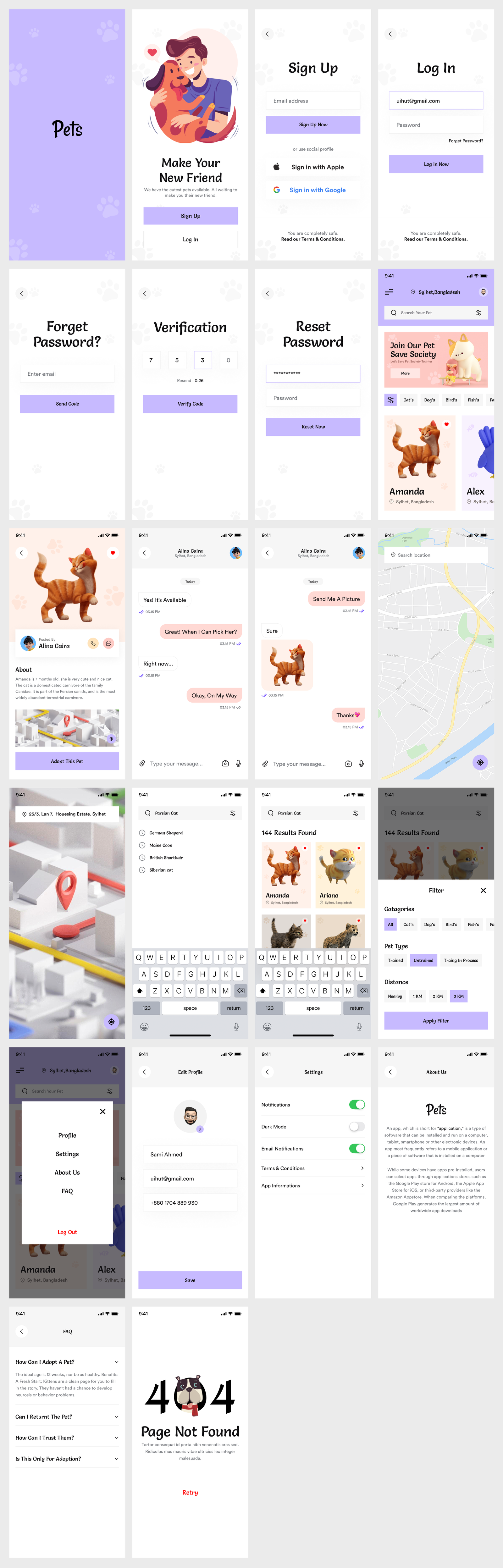 Pet Adoption App Design