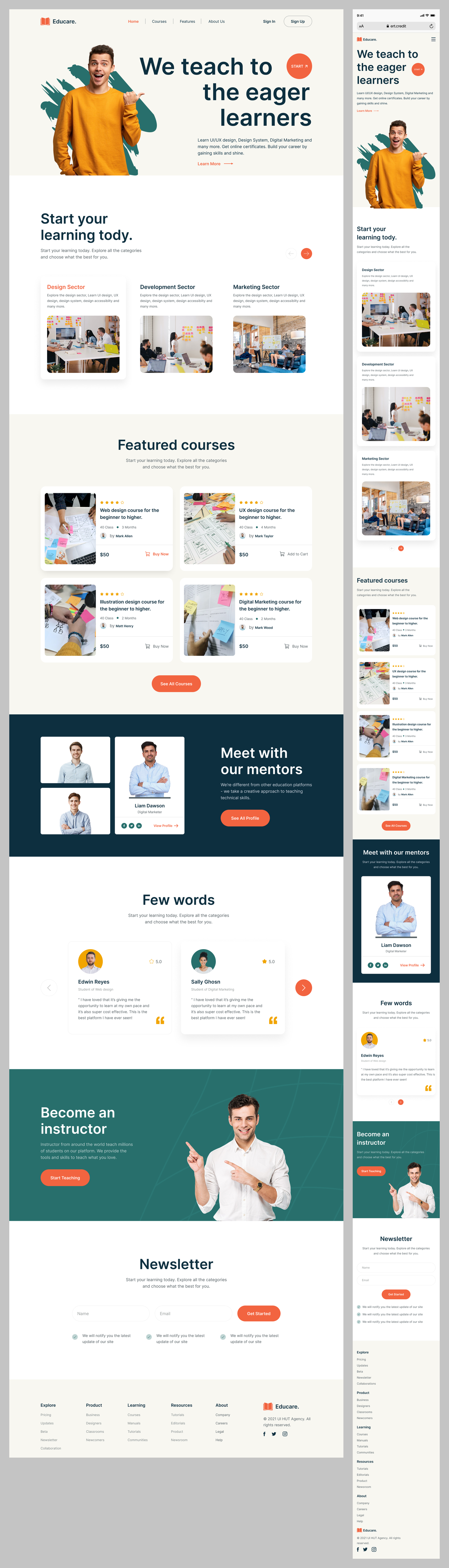 Online Learning Platform Website Design