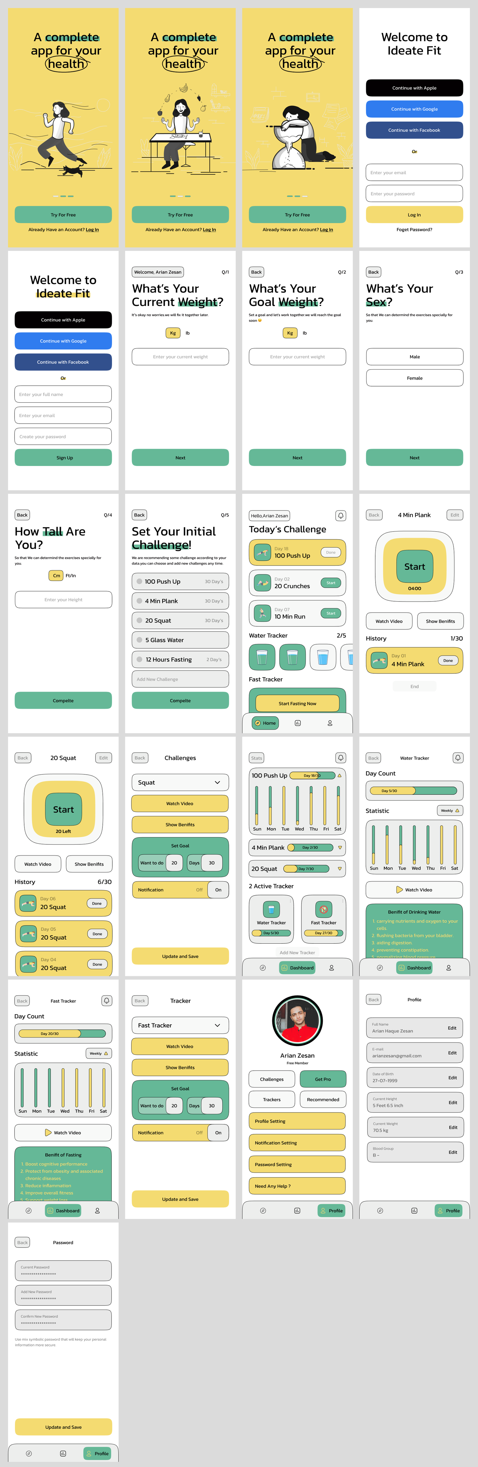 Health & Fitness Mobile App Design