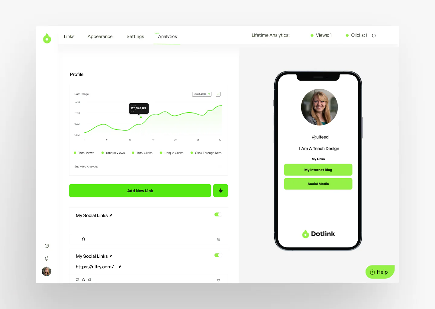 Link Management & Bio-Link Web App