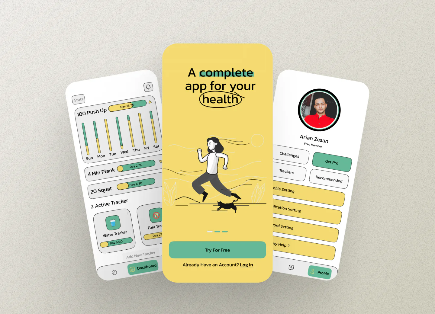 Health & Fitness Mobile App Design