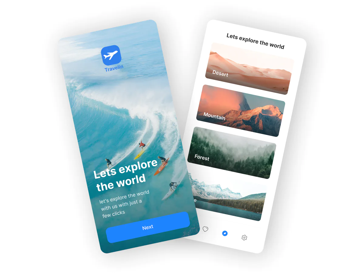 Travel agency app uiux design