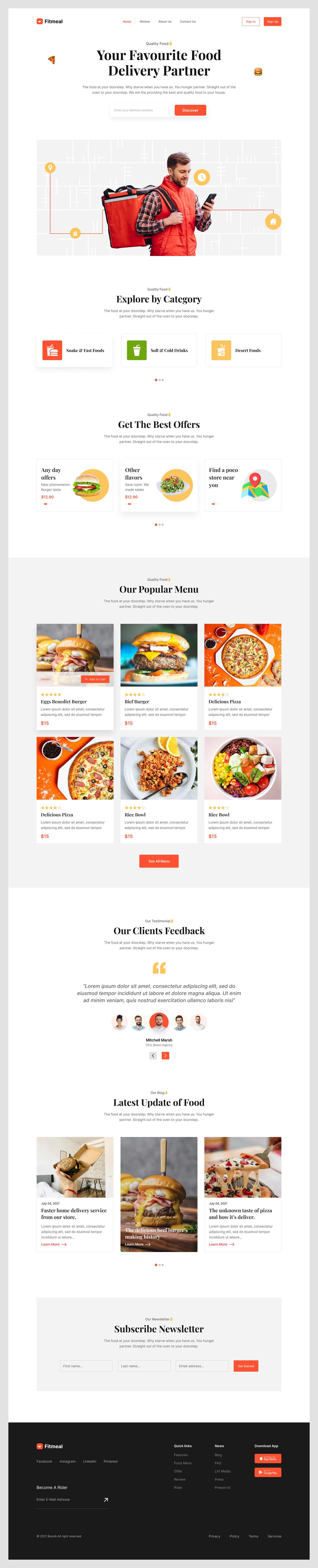 Food Delivery Landing Page