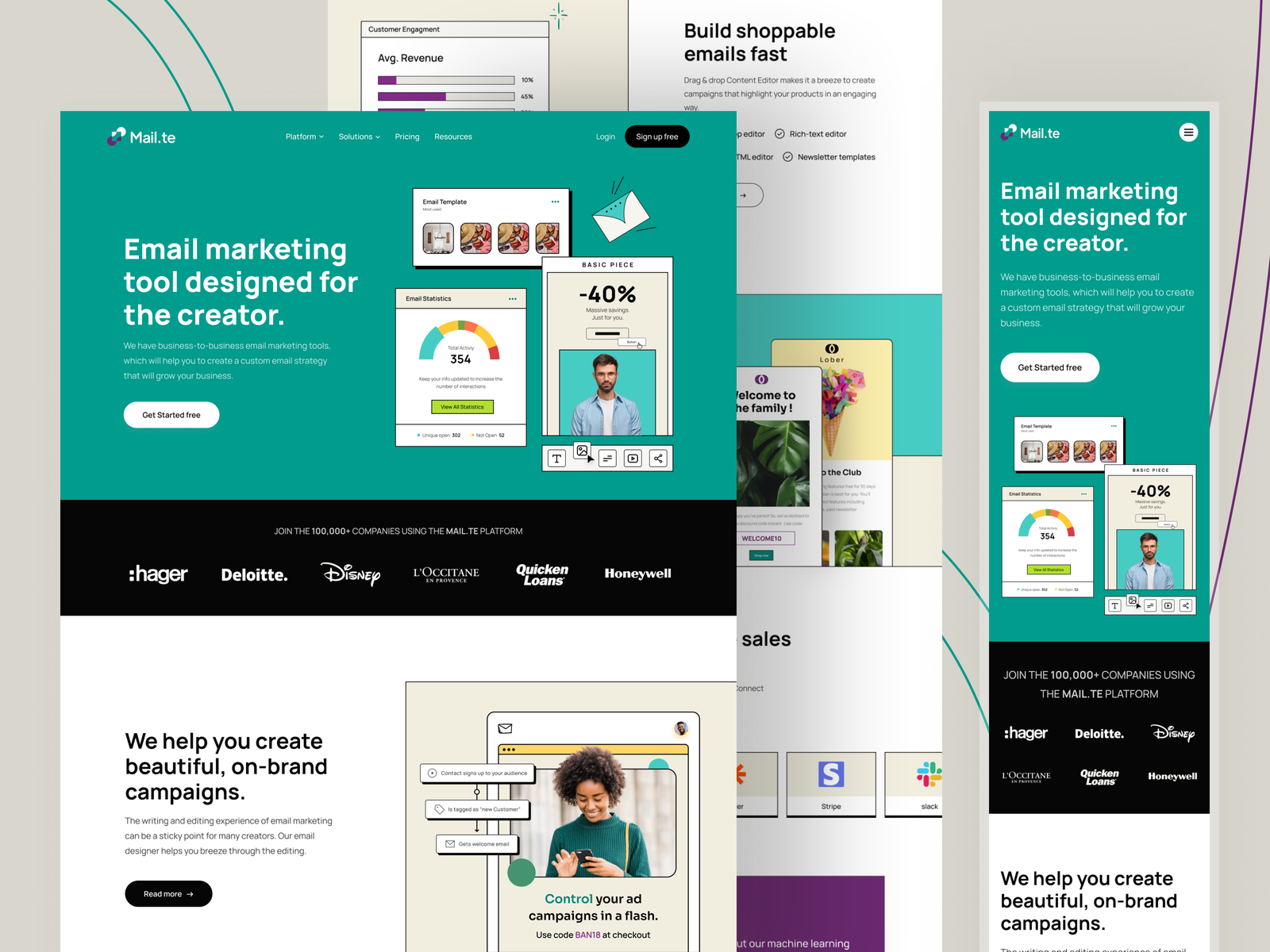 Email Marketing Platform Website Design