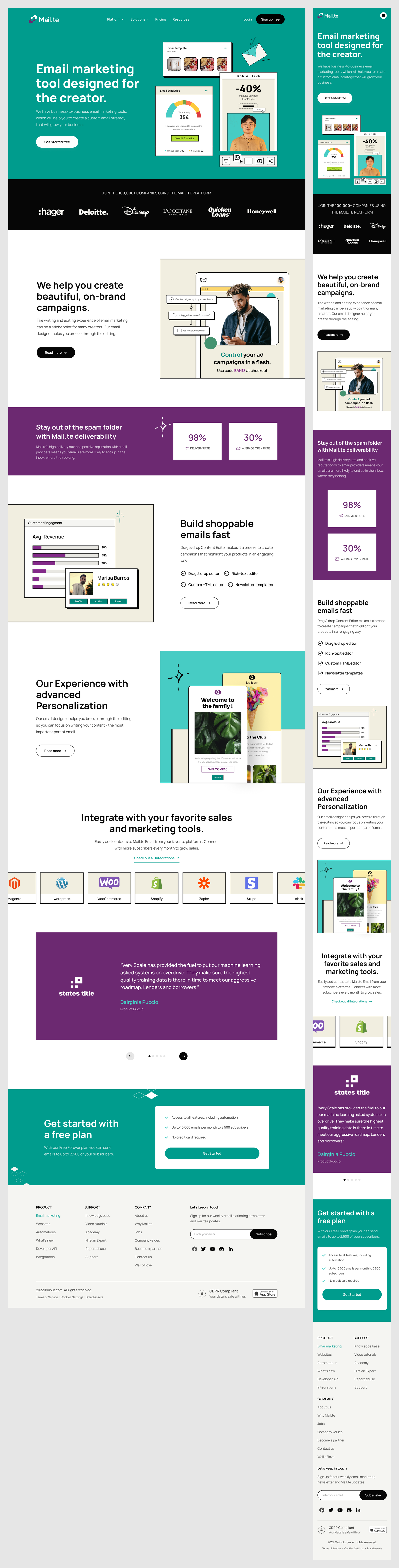 Email Marketing Platform Website Design
