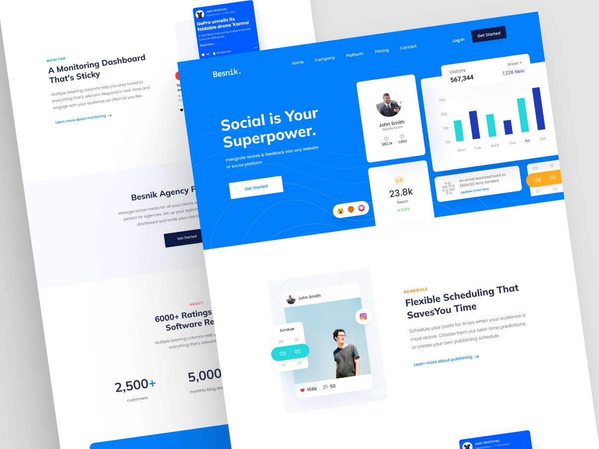Social Media Management Landing Page Design