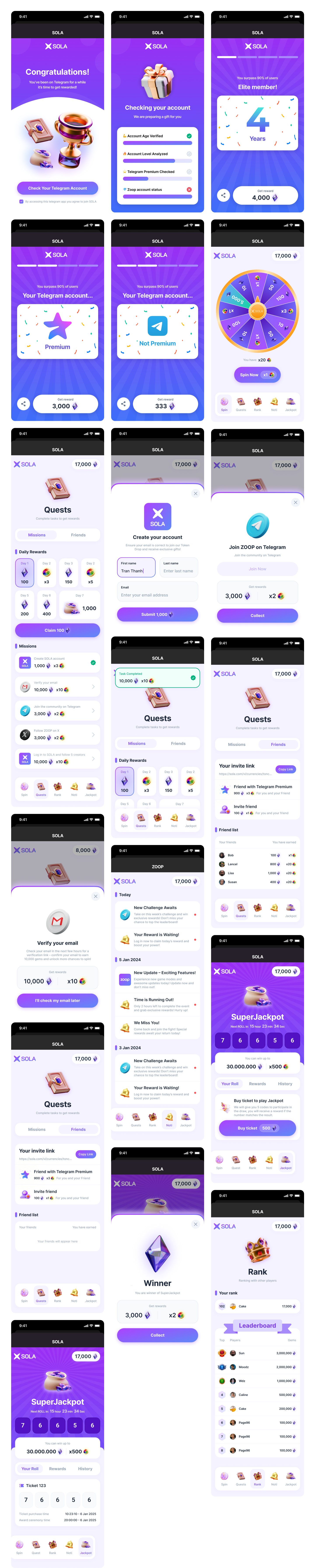 Spin Wheel Telegram Game App UI Kit