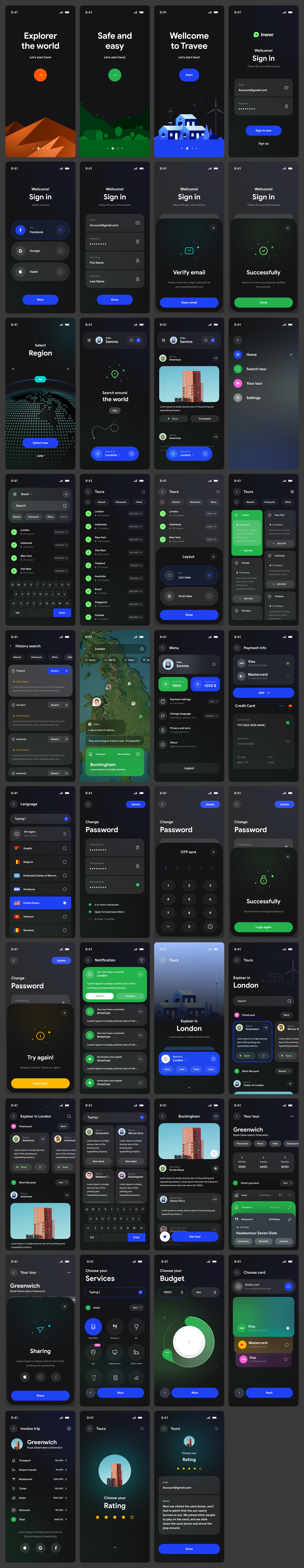 Travelling App UI Design