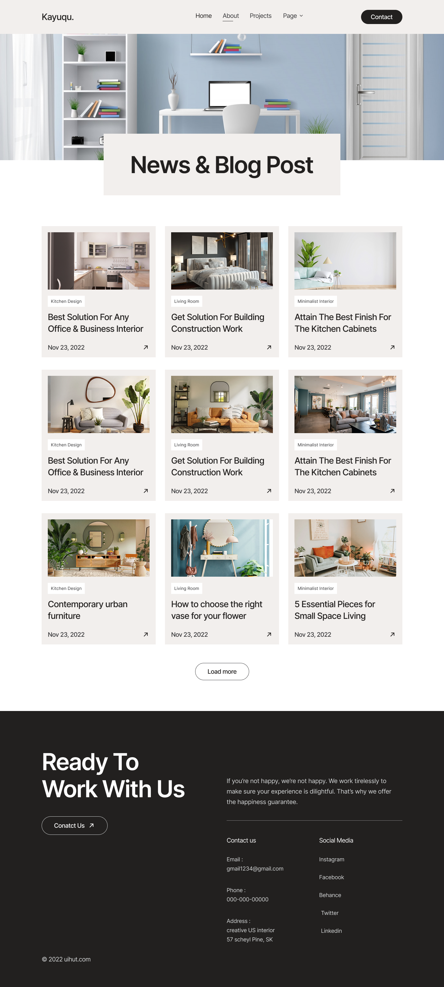 Interior Website Design
