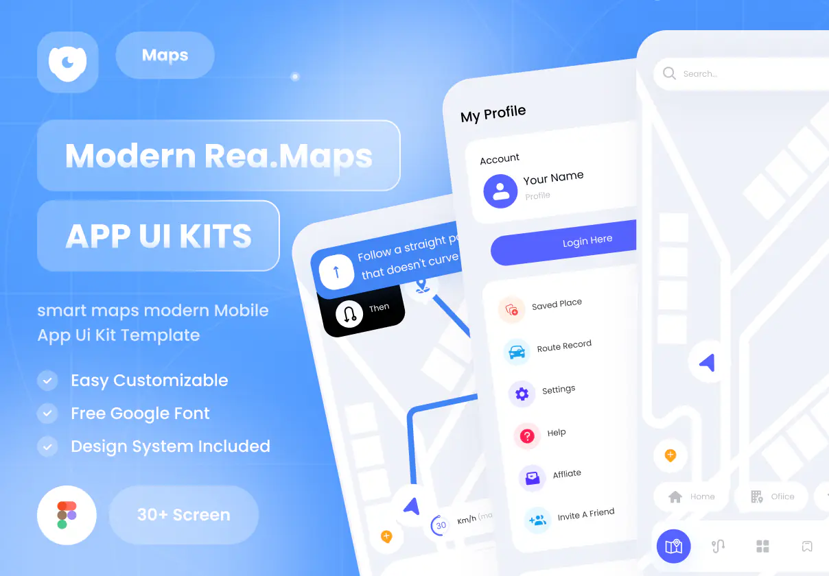 Online Maps App UI Kit