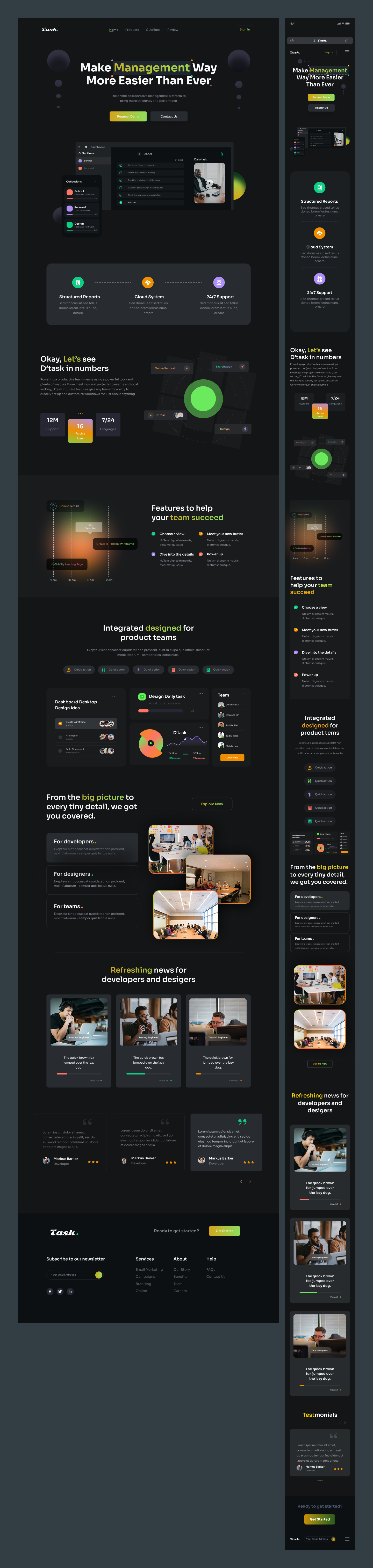 Project Management Landing Page Ui KIt