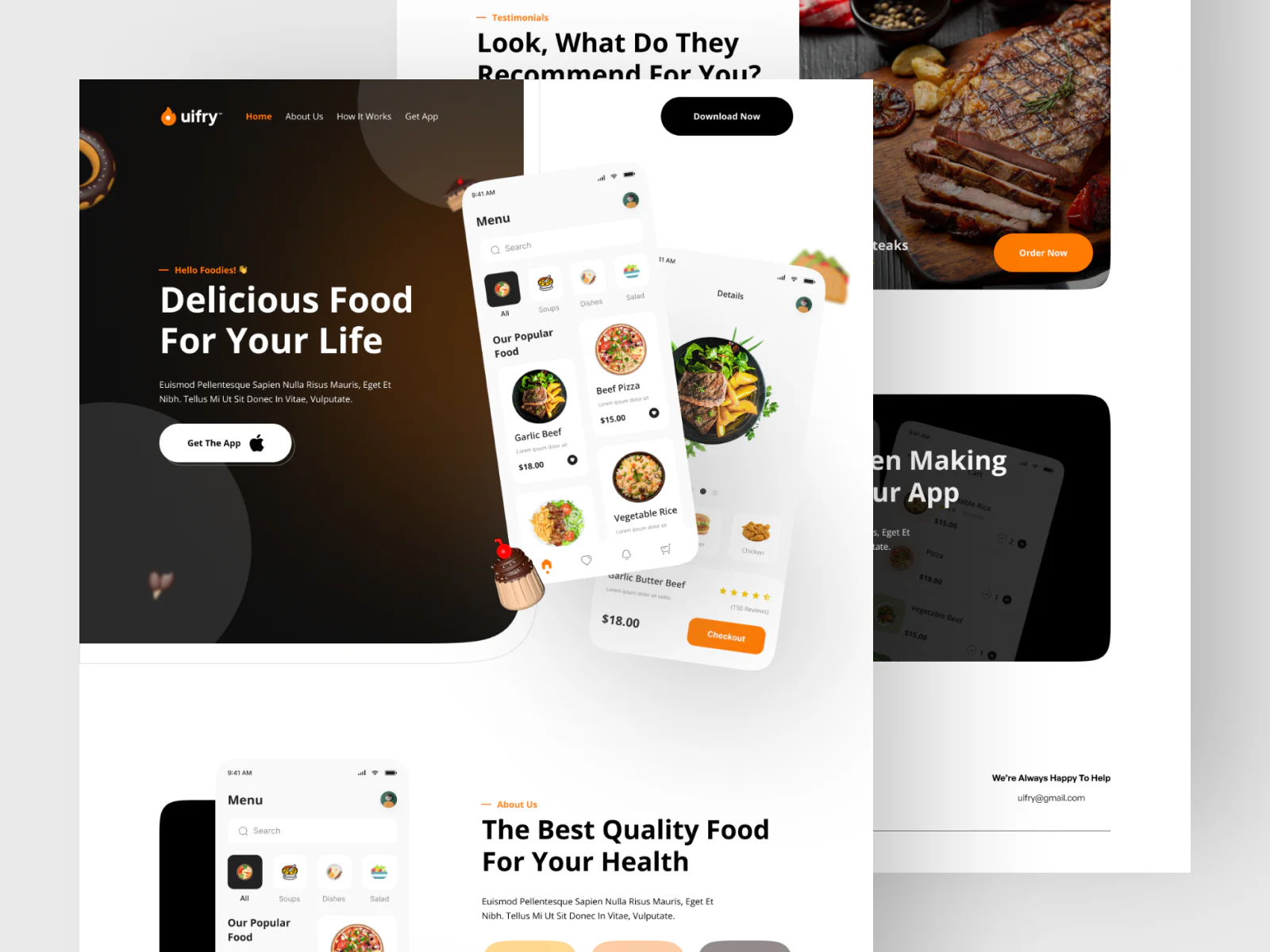Food App Promo landing page