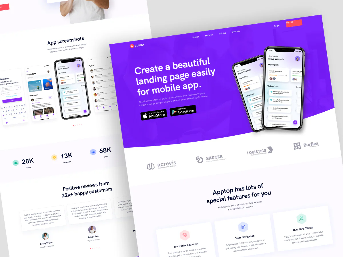 mobile app promo web