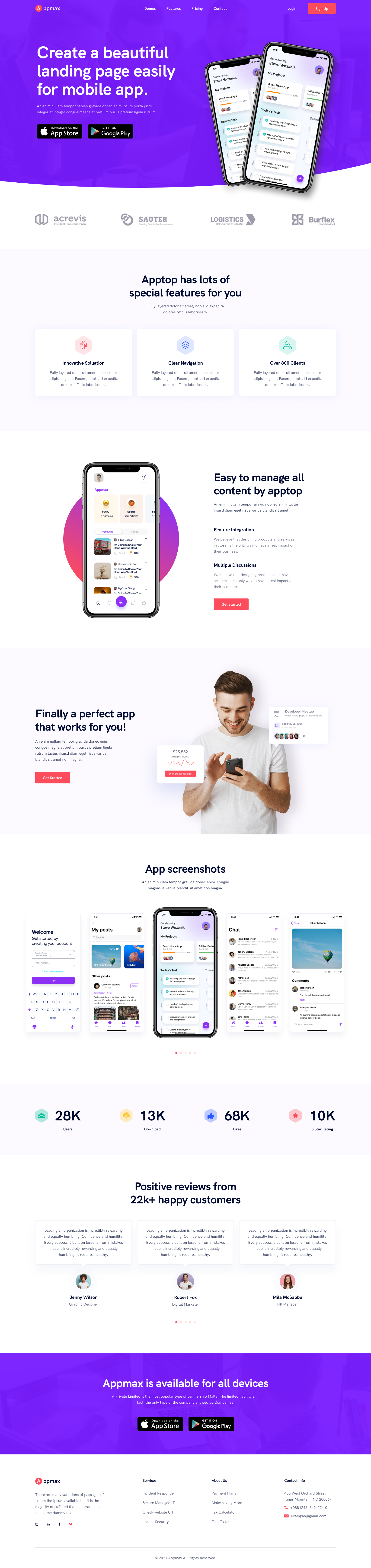 mobile app promo web