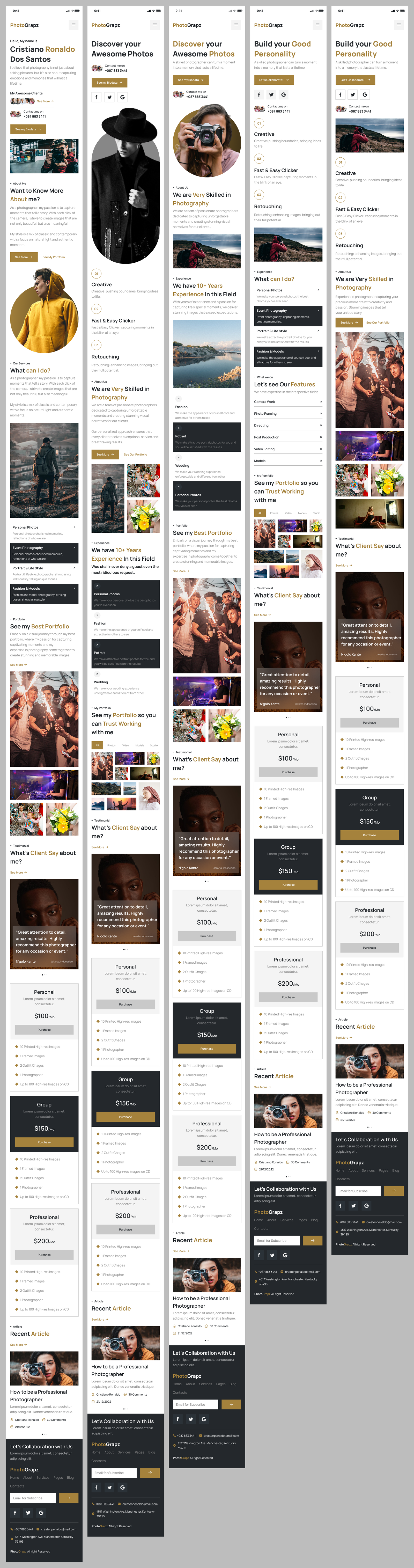 Photographer Portfolio Website Design