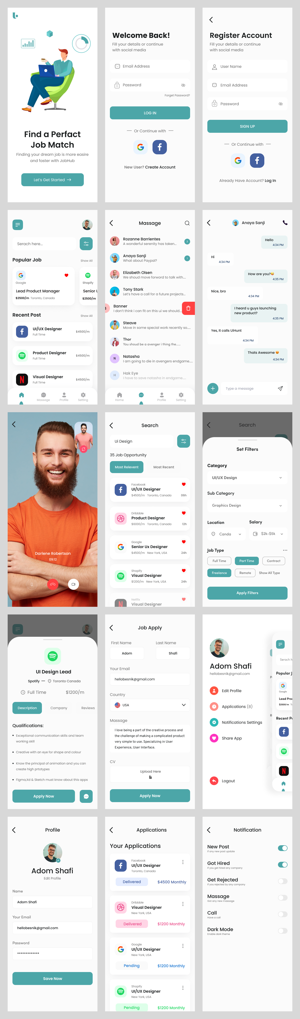 Job finder app uikit
