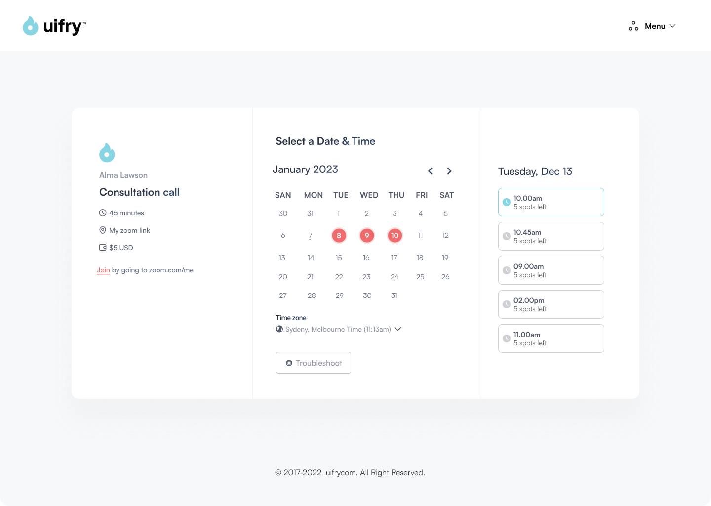 Calendar Booking Platform