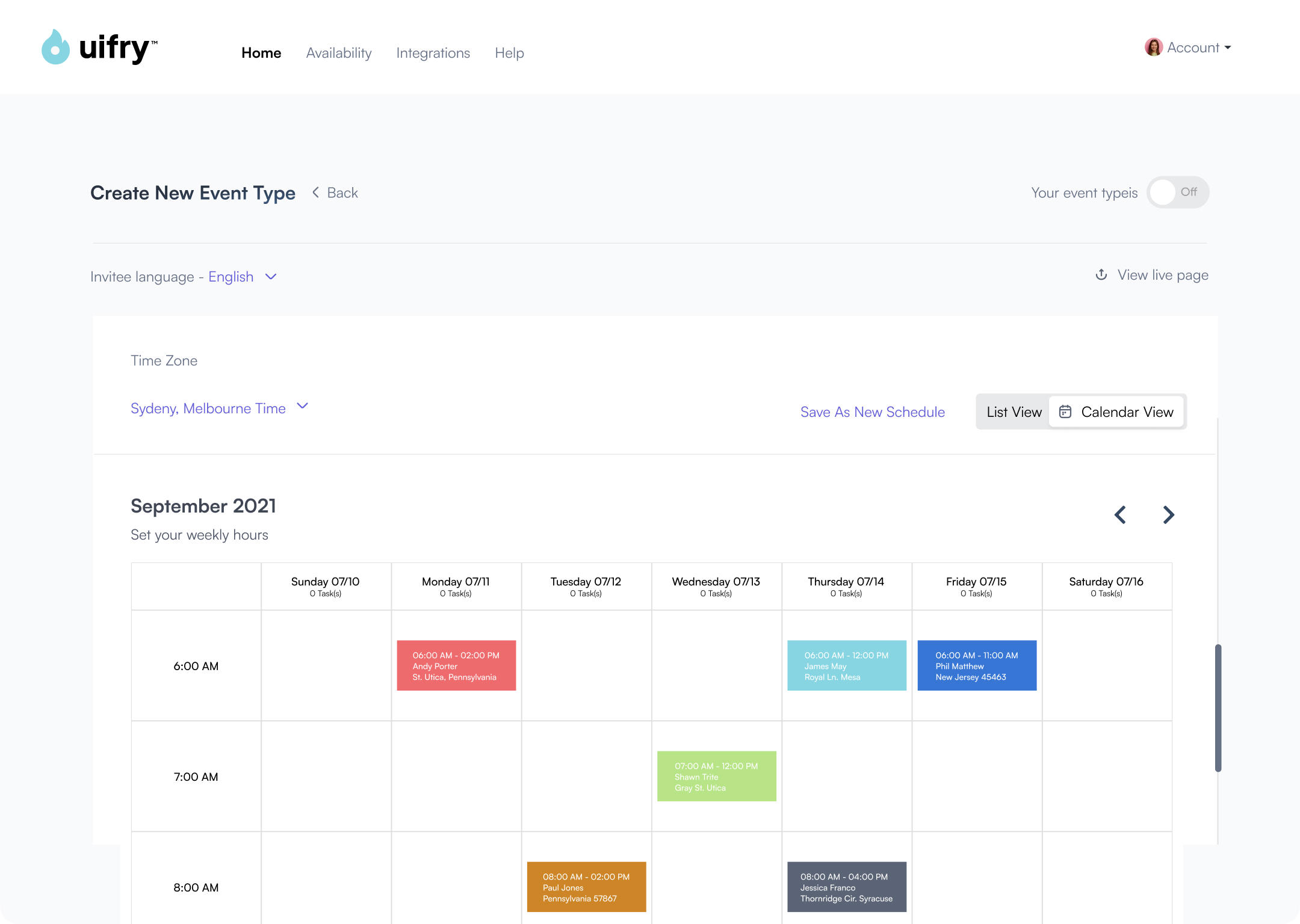 Calendar Booking Platform