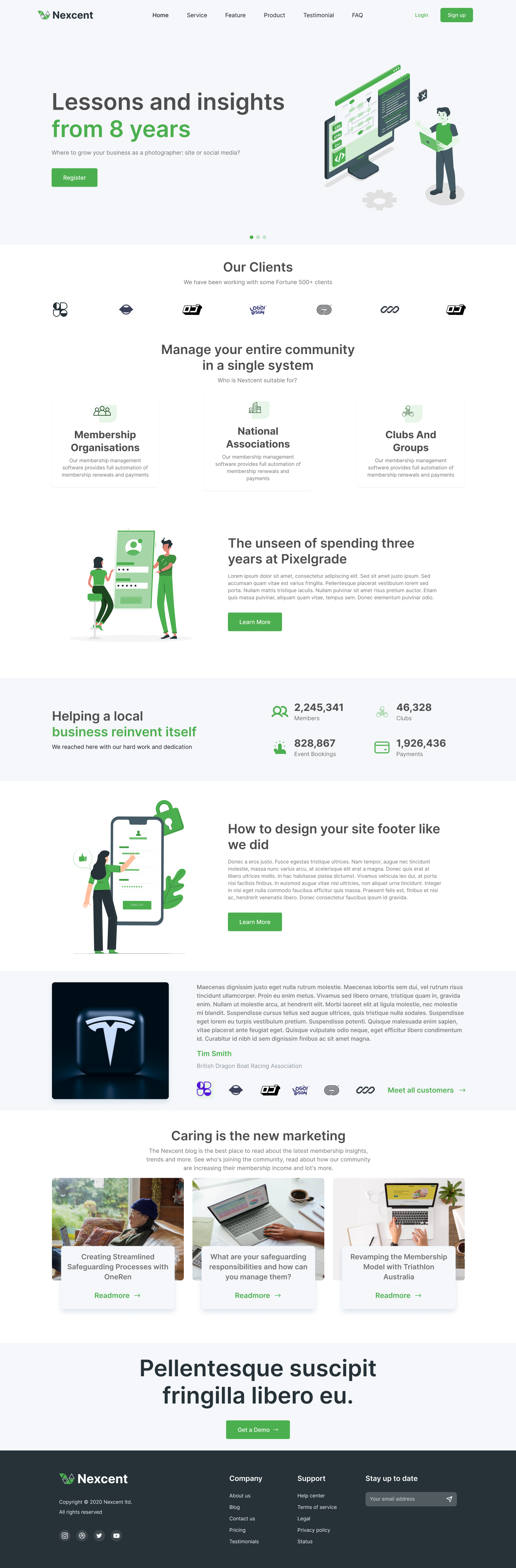 Elearning Web landing page