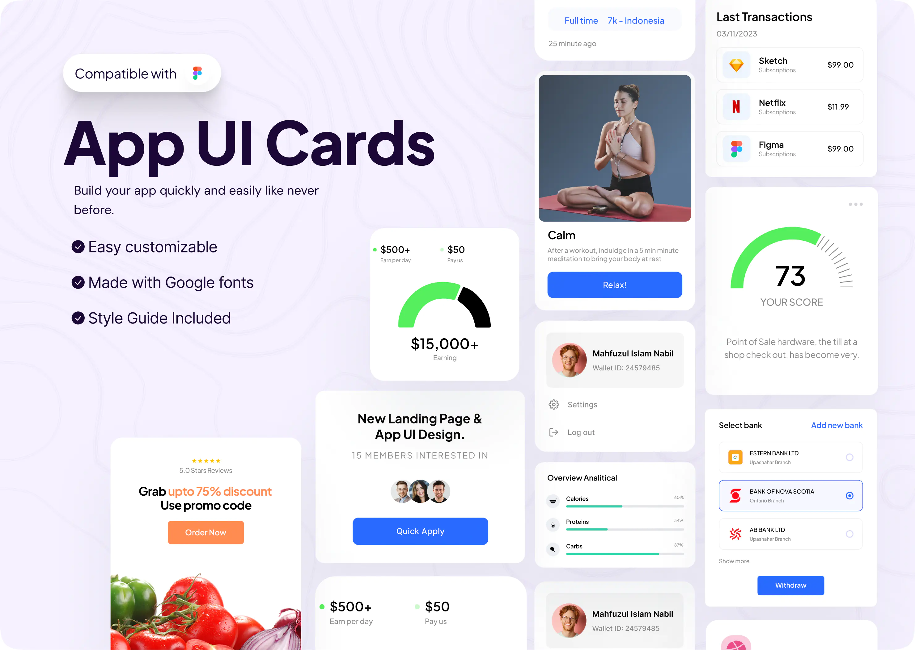 App UI Cards