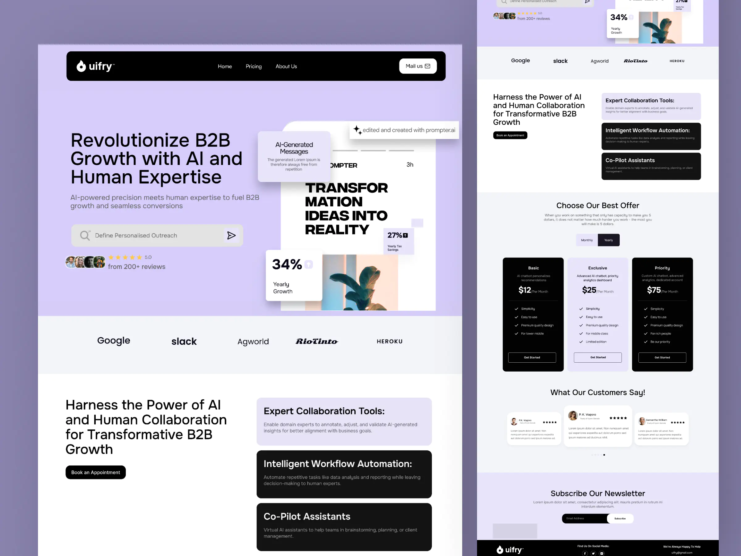 AI Software Landing Page