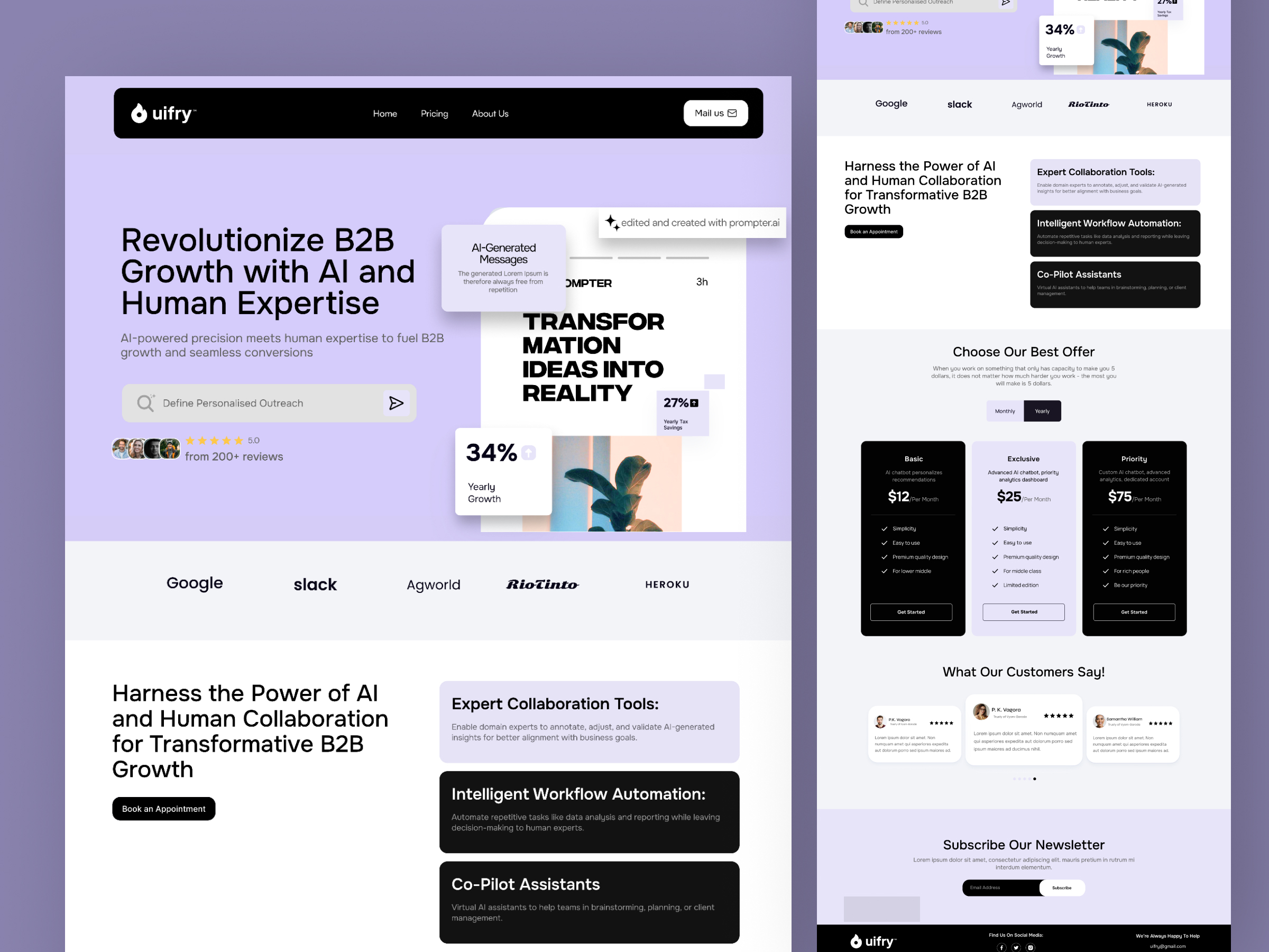 AI Software Landing Page