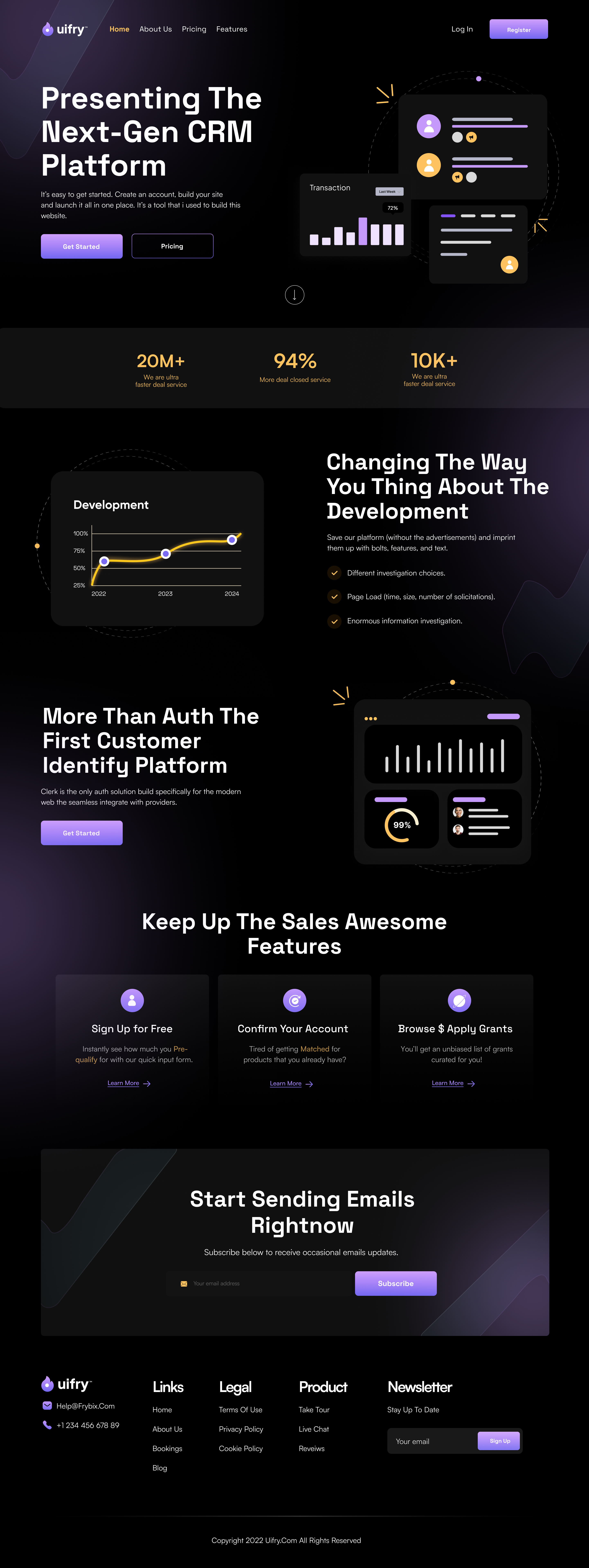 CRM Platform Landing page