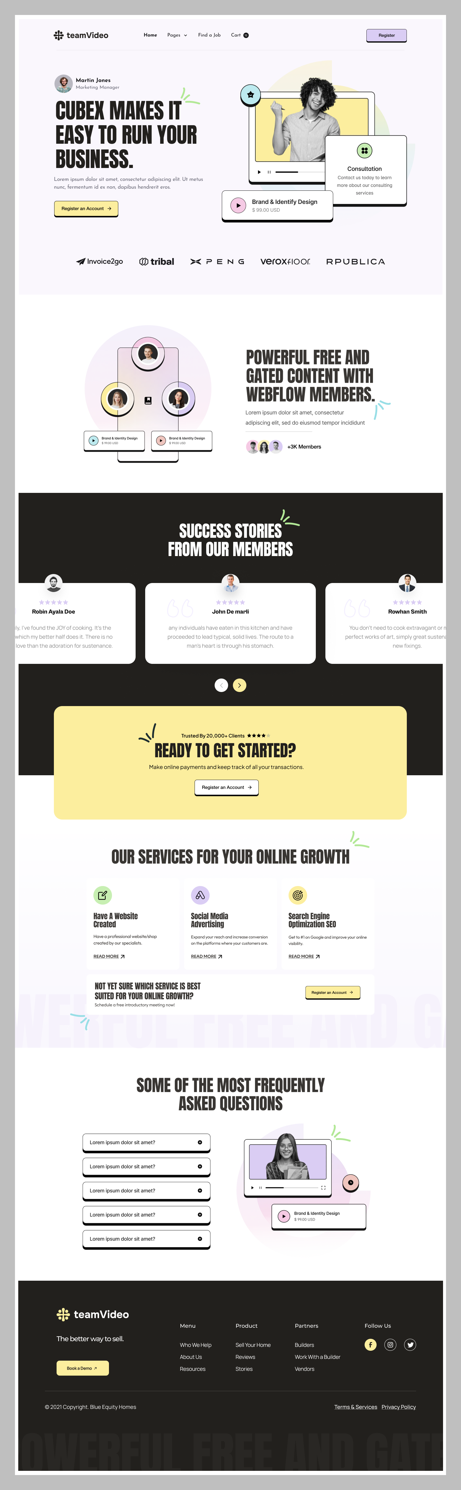 Business Growth & Membership Landing Page Design