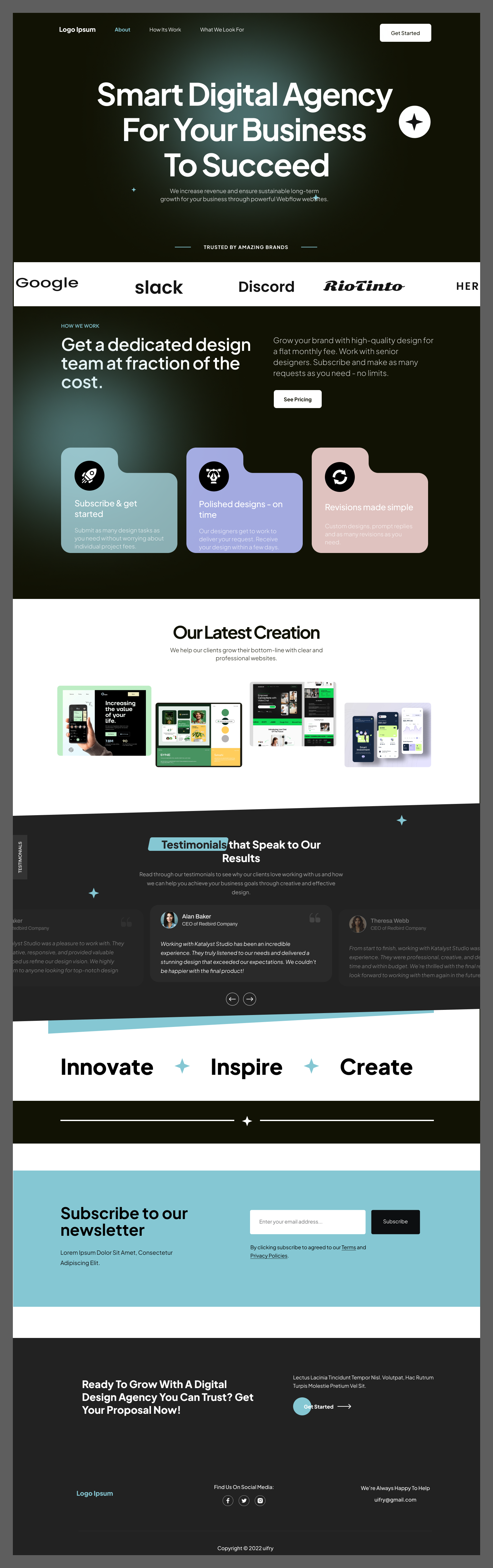 Digital Agency landing Page Design