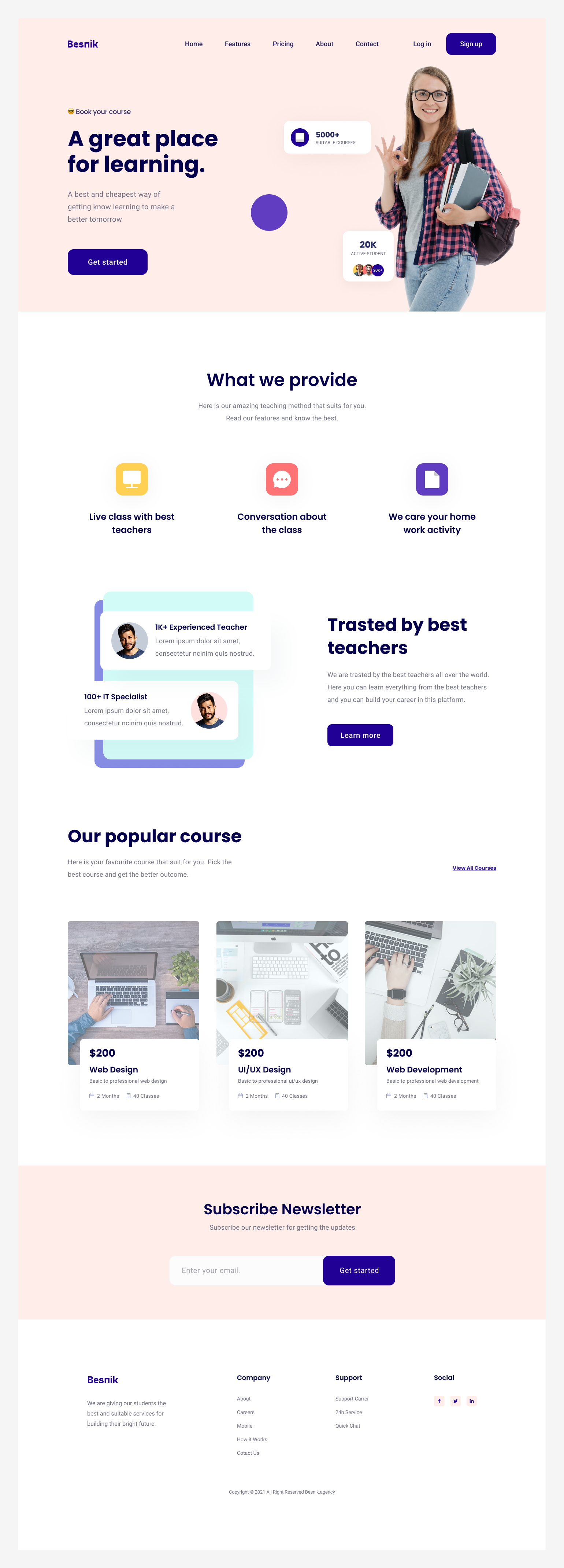 E-Learning Landing Page