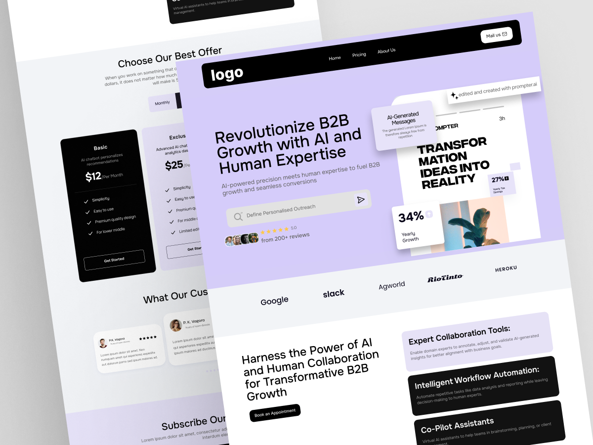 AI-Powered B2B Growth Landing Page Design