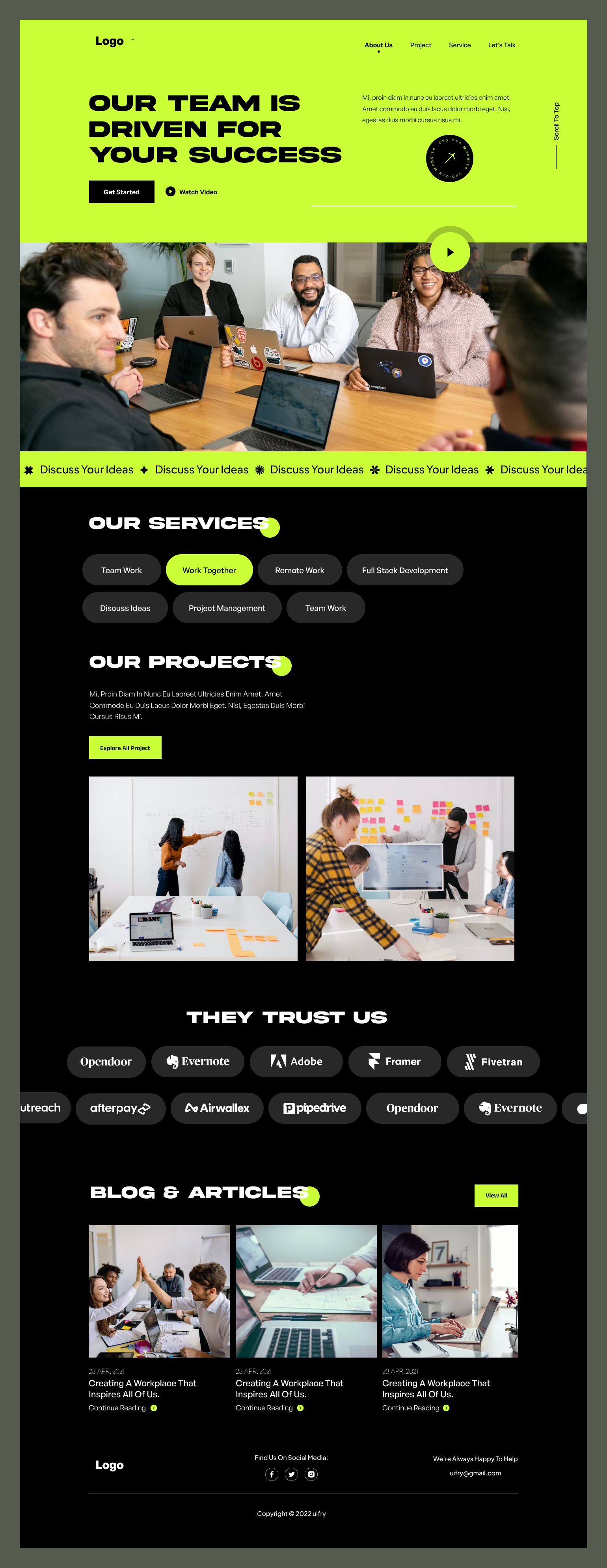 Creative Agency Landing Page Design