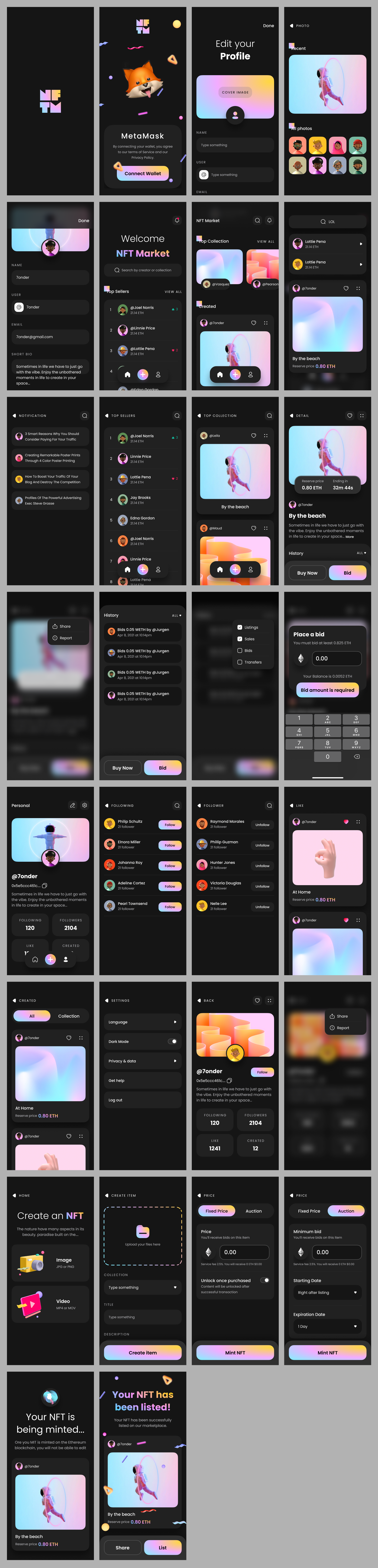 NFT MarketPlace app UI