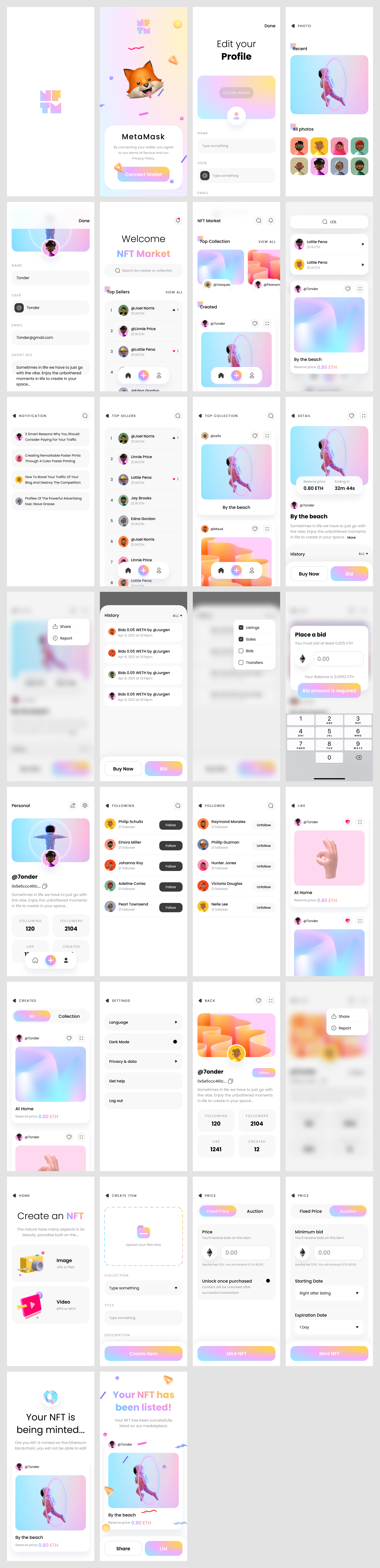 NFT MarketPlace app UI