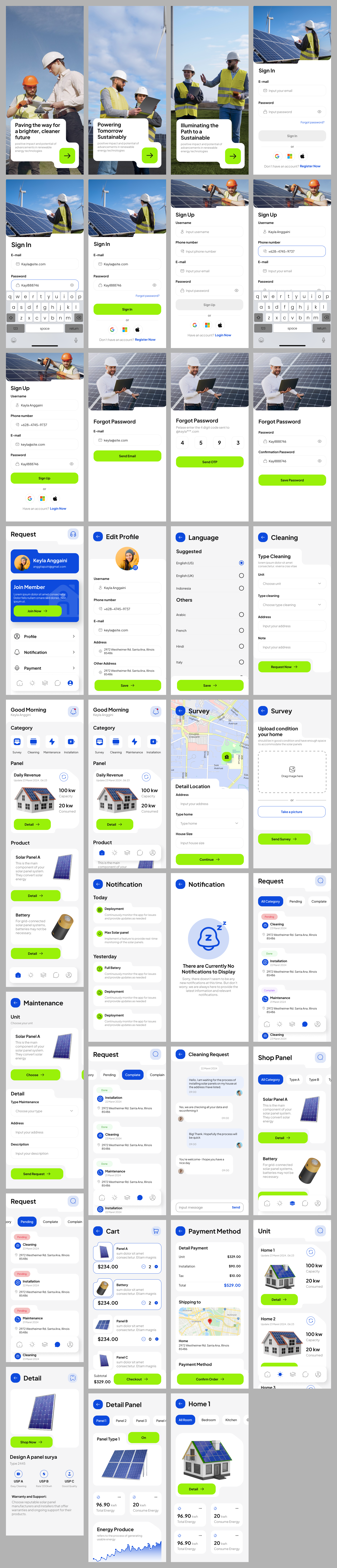Solar Management App Design