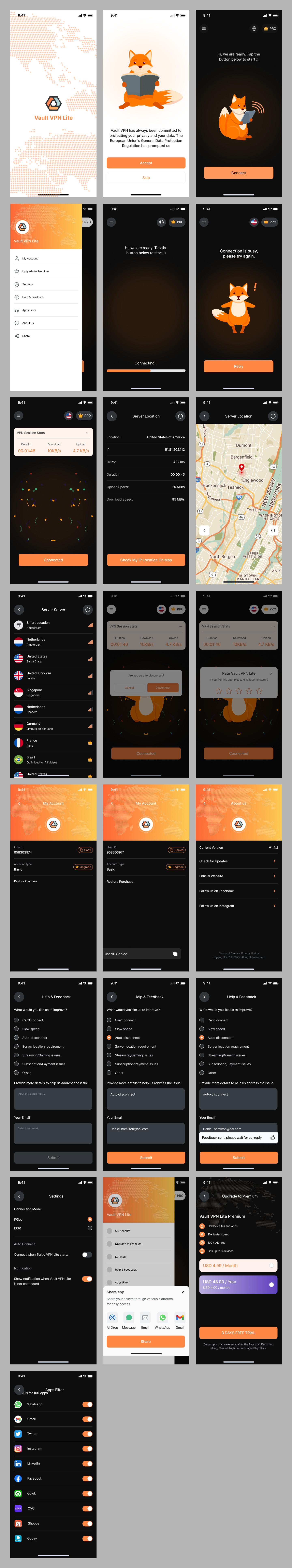 vault-VPN Mobile App UI Kit