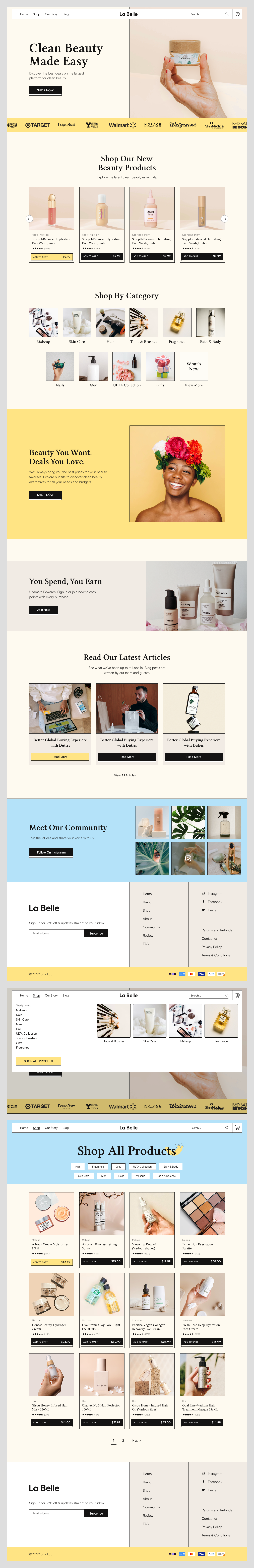 Beauty Products Website Design